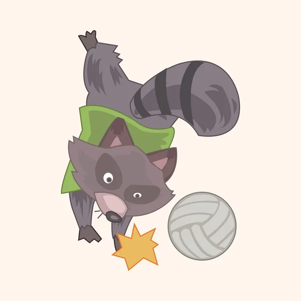 Animal civet fazendo esportes desenhos animados elementos do tema — Vetor de Stock