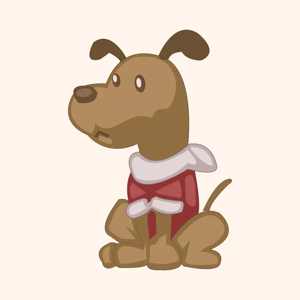 Dierlijke hond cartoon thema-elementen — Stockvector