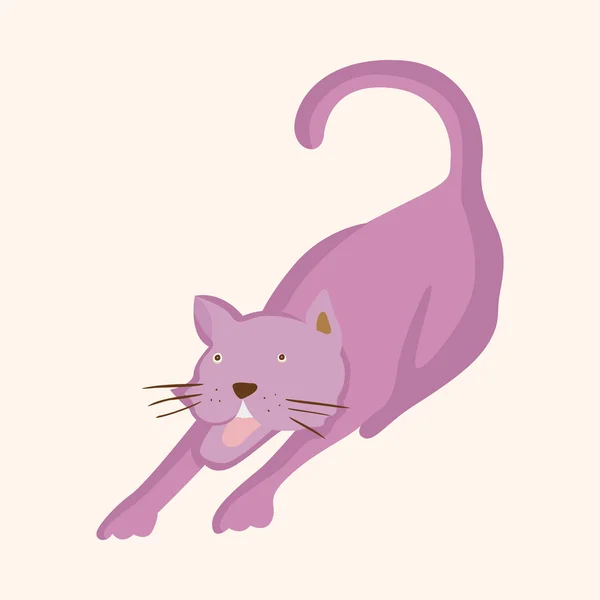 Animal cat cartoon theme elements — Stock Vector