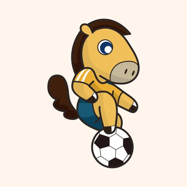 Animais jogar futebol desenhos animados elementos do tema — Vetor de Stock