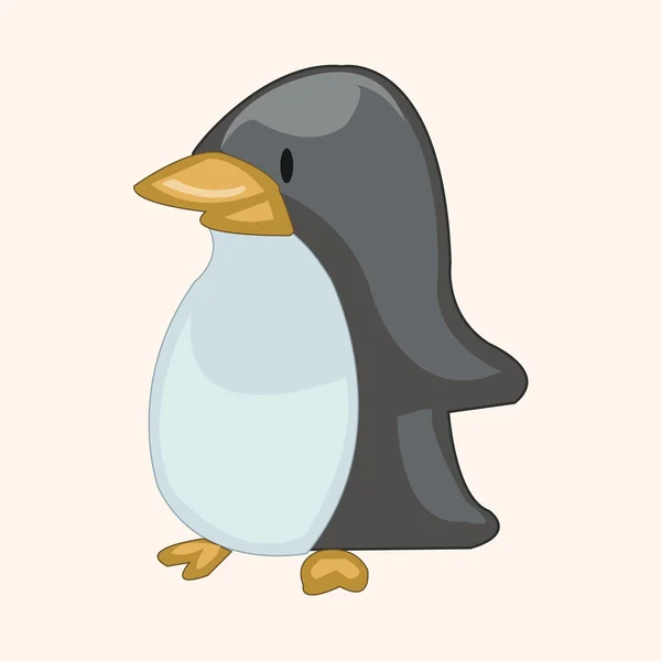 Djurens pingvin tecknad temaelement — Stock vektor