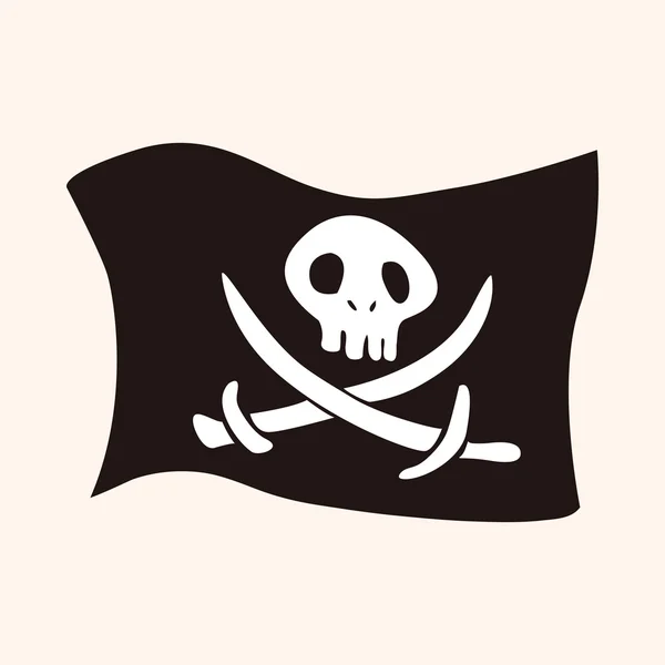 海賊旗のテーマの要素 — ストックベクタ