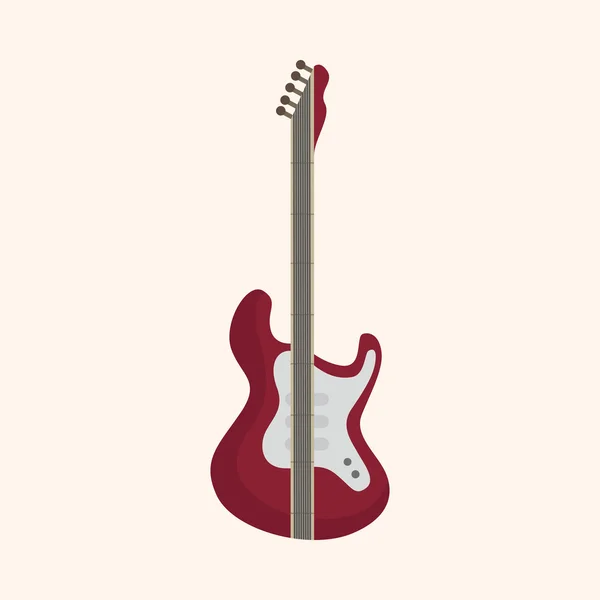 Instrumento eléctrico guitarra dibujos animados elementos temáticos — Vector de stock