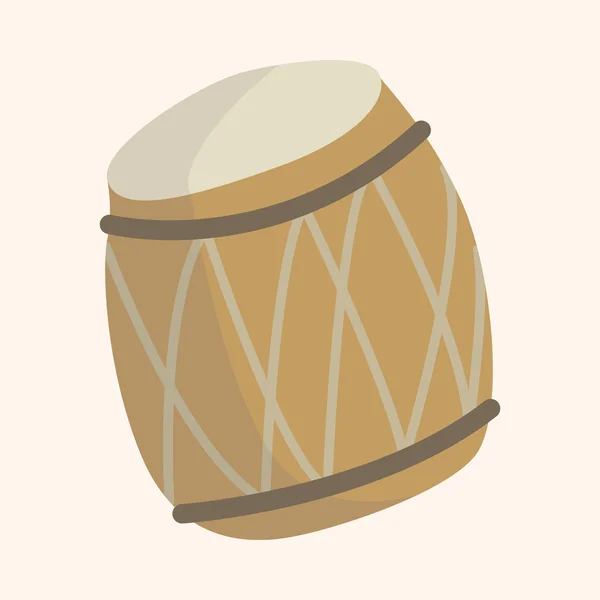 Instrument drum cartoon theme elements — Stock Vector