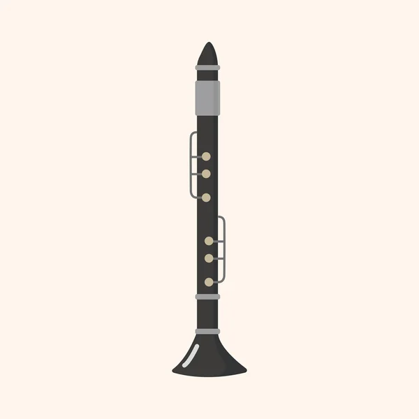 Instrumento clarinete elementos de dibujos animados tema — Vector de stock