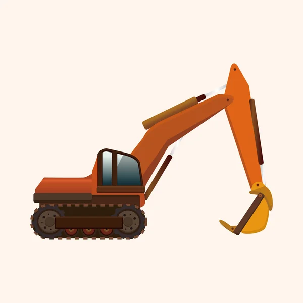 Transporte excavadora camión tema elementos — Vector de stock