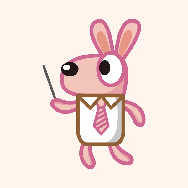 Animal rabbit worker cartoon theme elements — Stock Vector