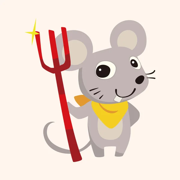 Animal mouse cartoon elementos temáticos — Vetor de Stock