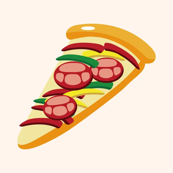 快餐食品比萨饼主题元素 — 图库矢量图片