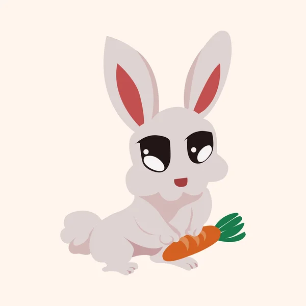 Elementy motywu kreskówka królik zwierząt — Wektor stockowy