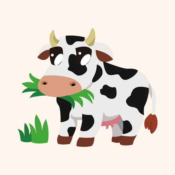 Animal vache dessin animé éléments thème — Image vectorielle