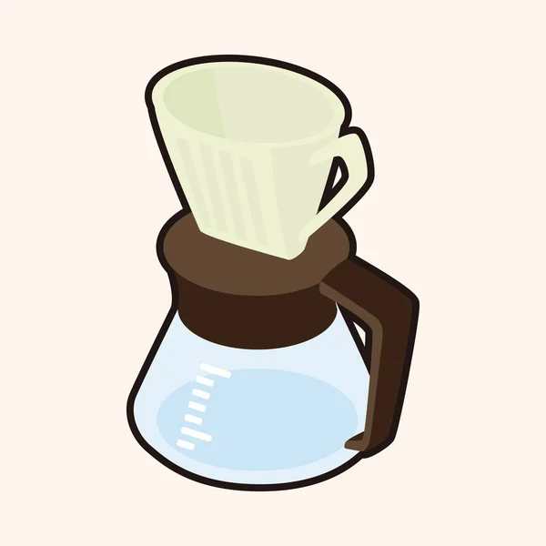 Kaffe kettle temaelement — Stock vektor