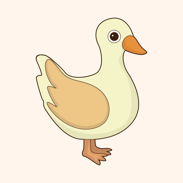 Zvířecí kachna karikatura téma prvky — Stockový vektor