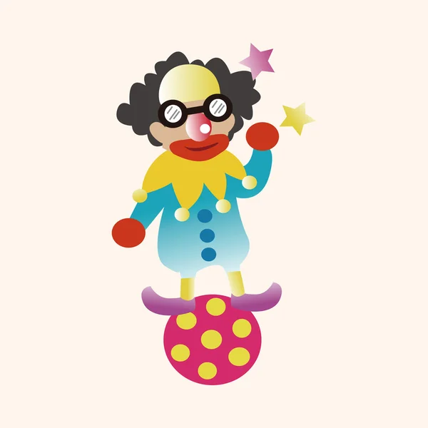 Элементы темы цирковых клоунов — стоковый вектор
