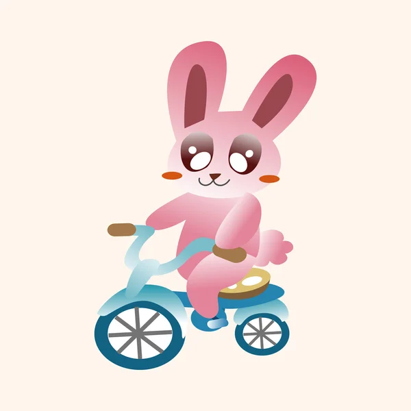 Conejo animal haciendo deportes elementos temáticos de dibujos animados — Vector de stock