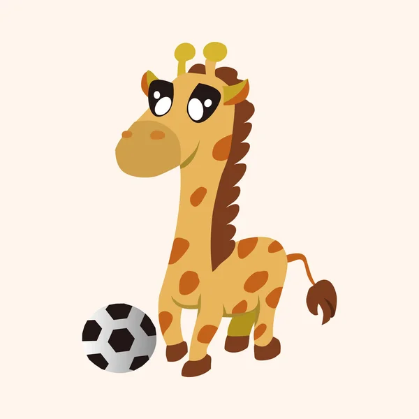 Zwierzę żyrafa robi sportowe kreskówka tematu elementów — Wektor stockowy