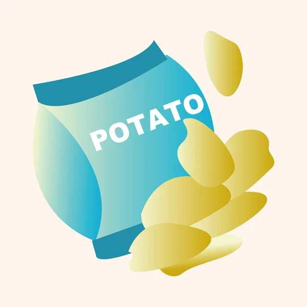 Fastfood potato chips thema-elementen — Stockvector