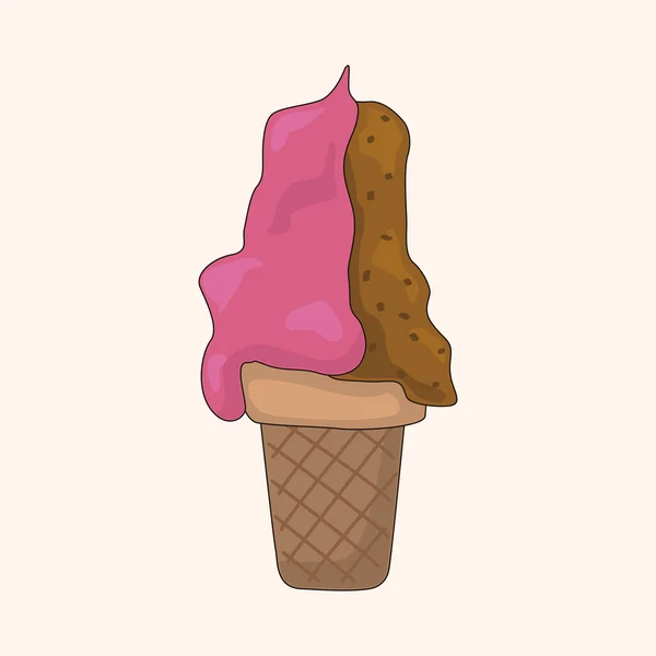 Ice cream cartoon theme elements — Stock Vector