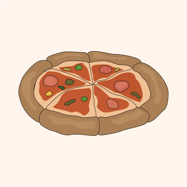 Elemente des Pizza-Themas — Stockvektor