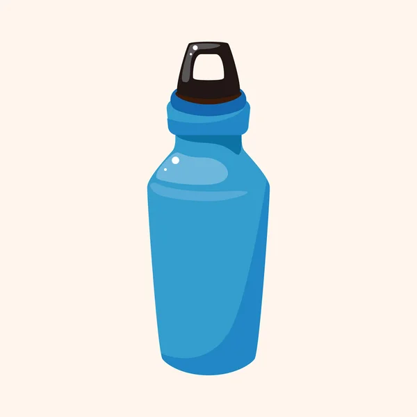Attrezzatura da viaggio elementi a tema bottiglia d'acqua — Vettoriale Stock
