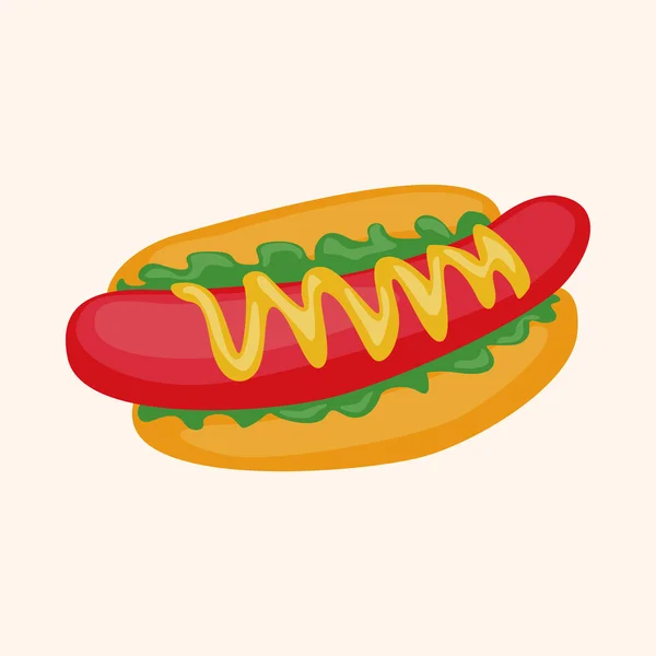 Smażone żywności tematu hot dog elementów — Wektor stockowy