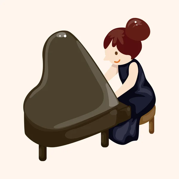 Personnage musicien pianiste thème éléments — Image vectorielle