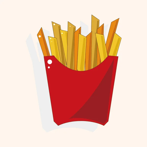 Gebakken voedsel thema Franse frietjes-elementen — Stockvector