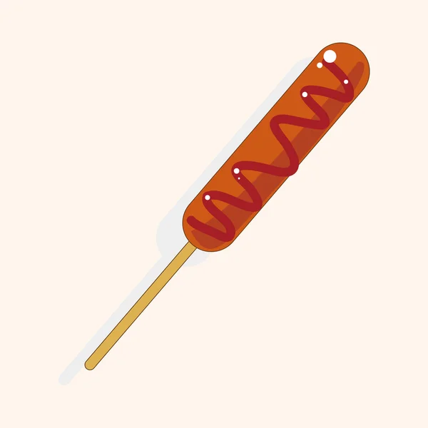 Aliments frits thème hot dog éléments — Image vectorielle