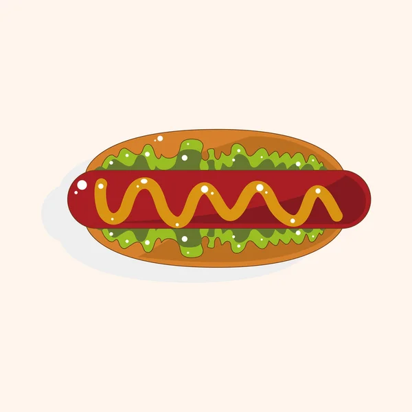 Alimentos fritos tema hot dog elementos — Vector de stock