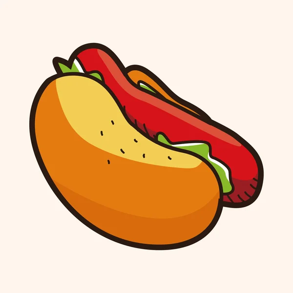 Aliments frits thème hot dog éléments — Image vectorielle