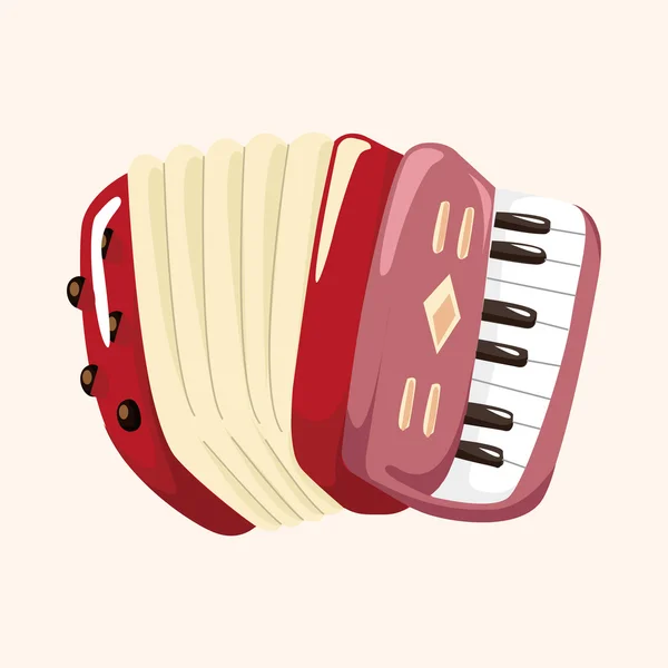 Instrument accordéon dessin animé éléments thème — Image vectorielle