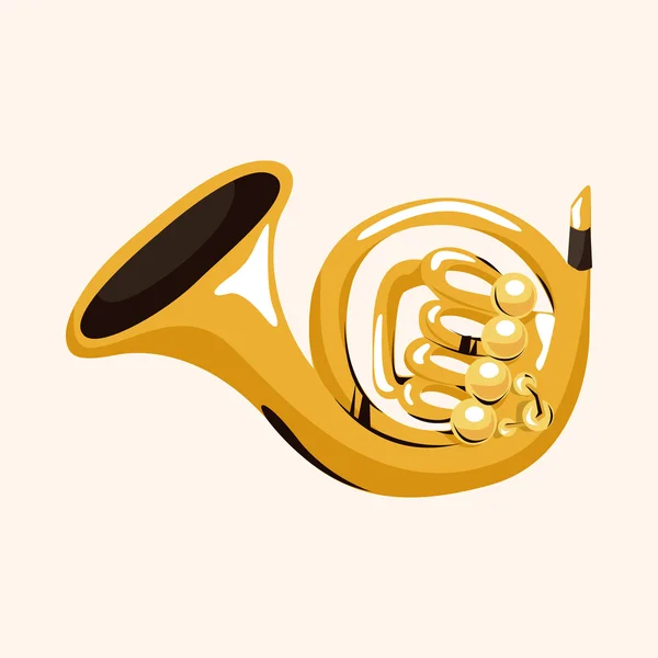 Instrument corne française éléments de thème de bande dessinée — Image vectorielle