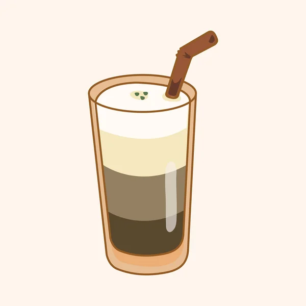 Eisschwebender Kaffee Themenelemente — Stockvektor