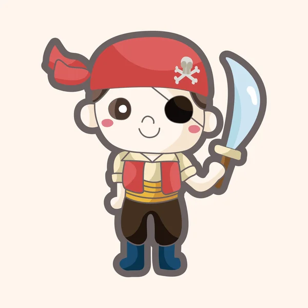 Elementos temáticos piratas — Vector de stock