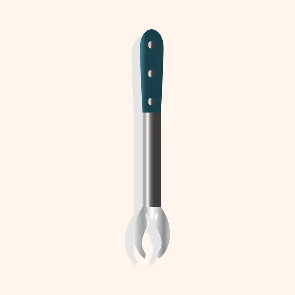 Grill utrustning klipp och gaffel temaelement — Stock vektor