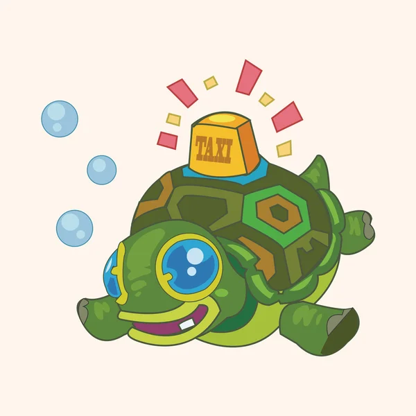 Animal turtle cartoon theme elements — Stock Vector