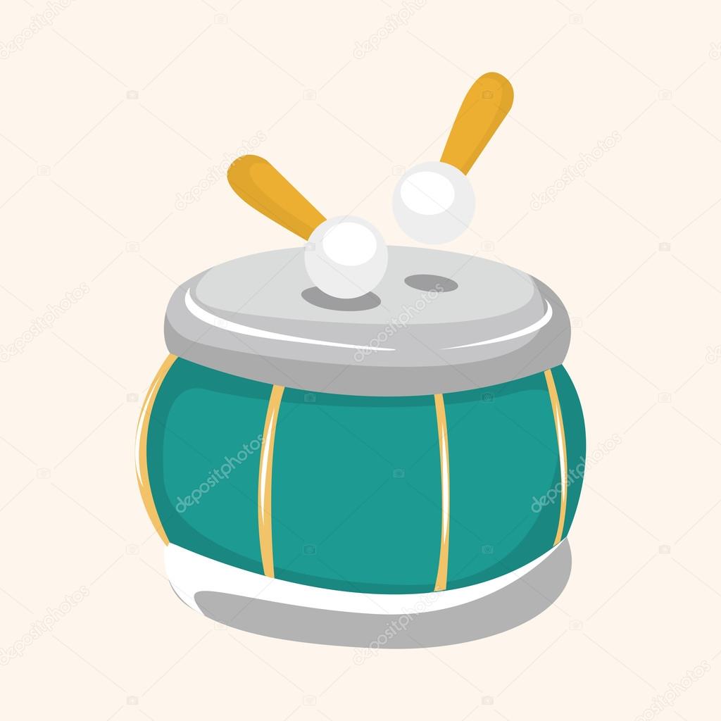 instrument drum cartoon theme elements