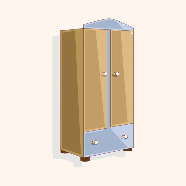 Muebles del gabinete tema elementos — Vector de stock