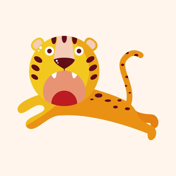 Zwierzę Tygrys kreskówka elementy tematyczne — Wektor stockowy