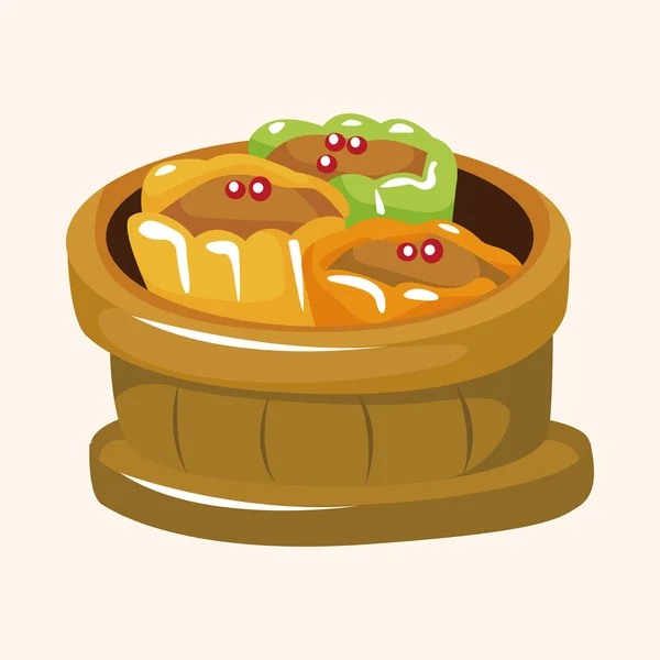 Elementos temáticos de comida china — Archivo Imágenes Vectoriales