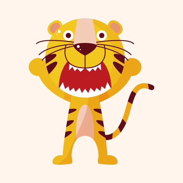 Állati tigris rajzfilm téma elemek — Stock Vector