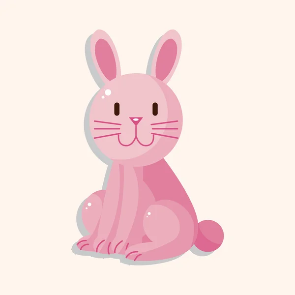 Animaux lapin dessin animé éléments de thème — Image vectorielle