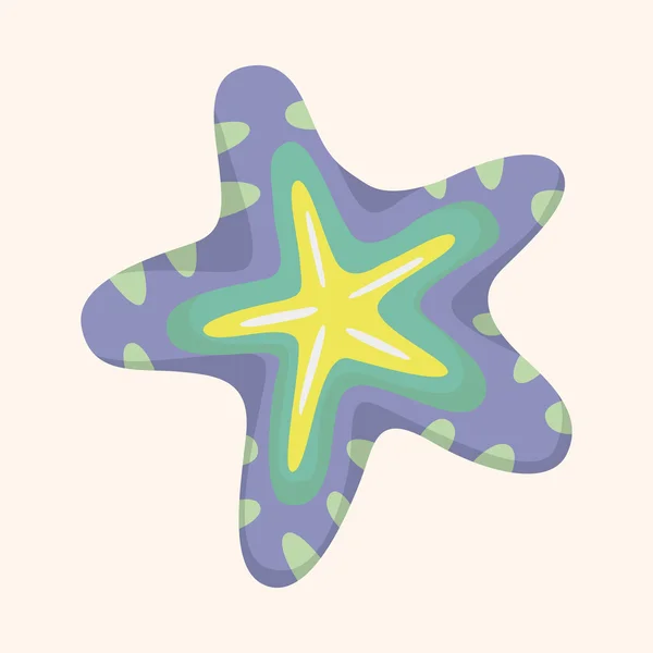 Zee dier starfish cartoon thema-elementen — Stockvector