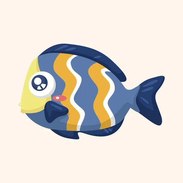 Meer Tier Fisch Cartoon-Elemente — Stockvektor