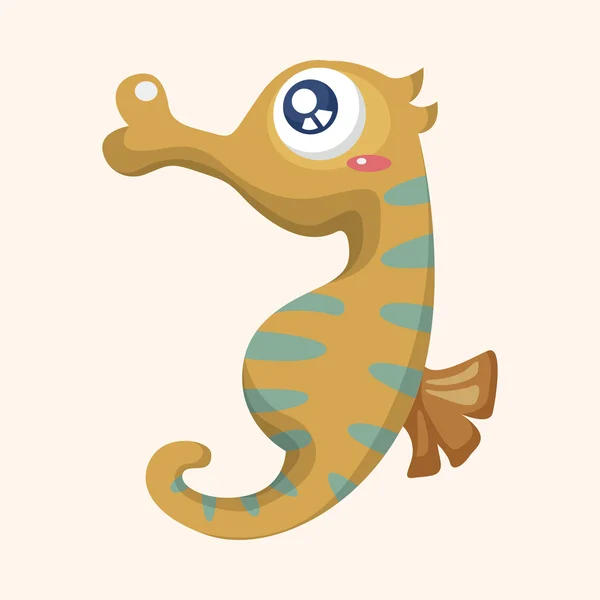 Tengeri állatok hippocampus rajzfilm téma elemek — Stock Vector