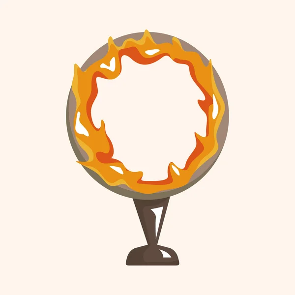 Цирковое кольцо элементов темы огня — стоковый вектор