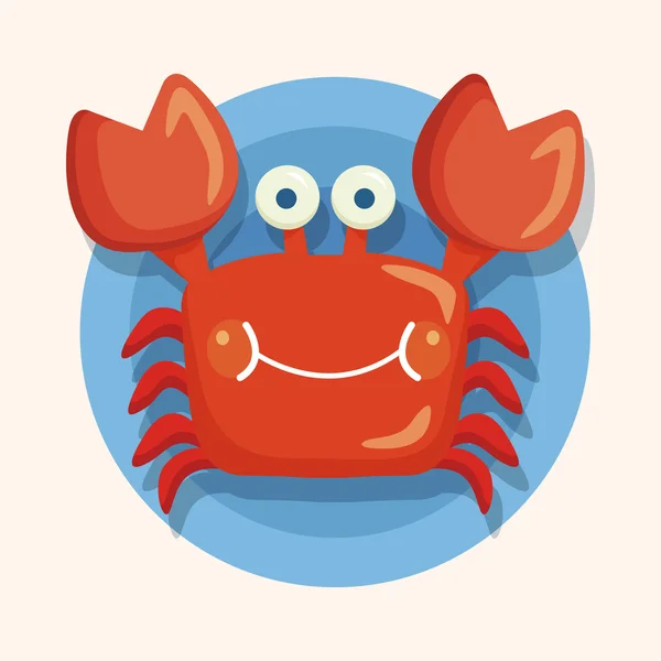 Zee dier krab cartoon thema-elementen — Stockvector