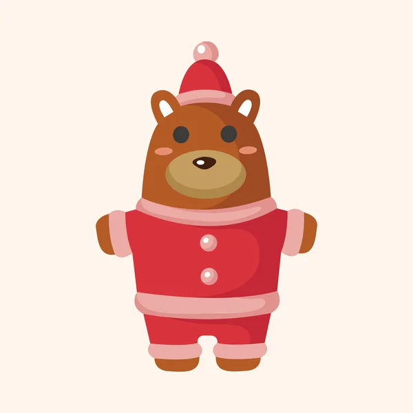 Animales oso de dibujos animados elementos temáticos estilo navidad — Archivo Imágenes Vectoriales