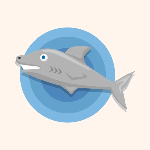 Элементы мультфильма про морских акул — стоковый вектор