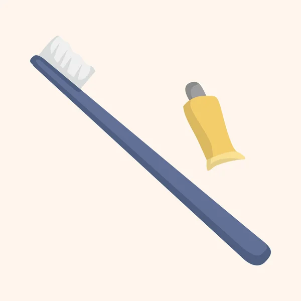 Travel equipment toothbrush theme elements — Stock Vector